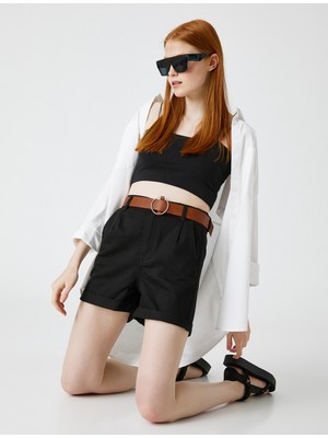 Koton Kadın Jean Şort Kemerli