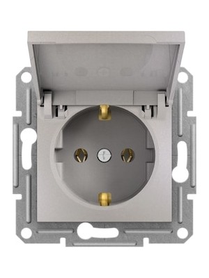 Schneider EPH3100169, Asfora Plus Bronz Kapaklı Topraklı Priz Çer