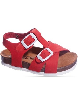 510 N 7103 22-25 Deri Sandalet Kırmızı