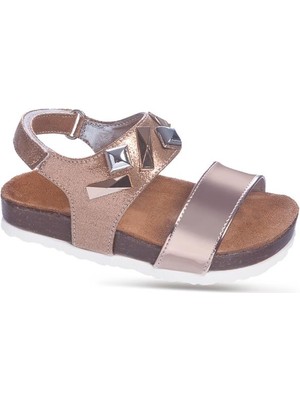 502 N 7104 26-30 Suni Deri Sandalet Altın