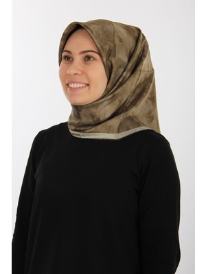 Koyu Yeşil Aker Ipek Krep Saten Eşarp 7208701-354