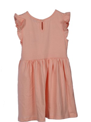 Silversun Kız Çocuk Somon Renkli Pul Payetli Kolları Fırfırlı Örme Elbise Örme Elbise - Ek 218113