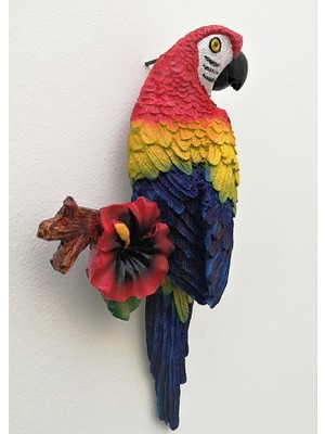 Bimbambom Renkli Papağan Duvar Süsü, Dalda Duran Dekoratif Papağan