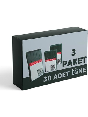 Groz Beckert DVX63 Reçme Makine Iğnesi 11-12-14 Numara 3'lü Set