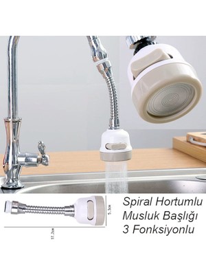 Loggia Oynar Başlıklı Spiral 3 Fonksiyonlu Mutfak Musluk Başlığı
