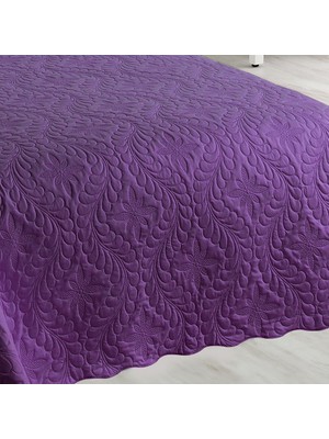 Örtüm Ivy Mor Çift Kişilik Microfiber Kapitone Yatak Örtüsü