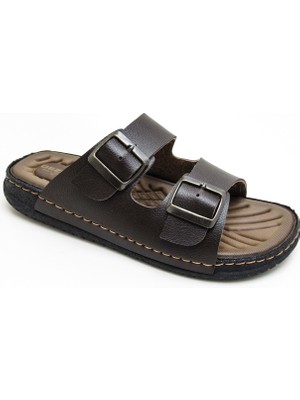 Gezer 11652 Kaydırmaz Anatomik Taban Erkek Terlik - Kahve - 41