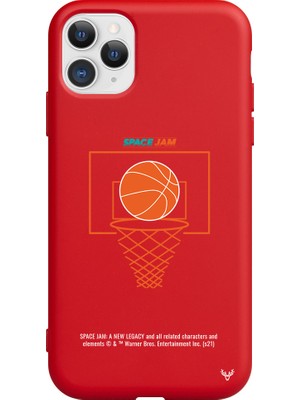 Deercase Apple iPhone 11 Pro Max Kırmızı Renkli Silikon Space Jam Cartoon Telefon Kılıfı