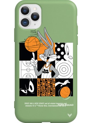 Deercase Apple iPhone 11 Pro Max Yeşil Renkli Silikon Space Squad Telefon Kılıfı