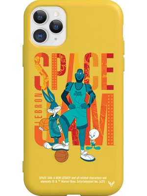 Deercase Apple iPhone 11 Pro Max Sarı Renkli Silikon King Jam Telefon Kılıfı