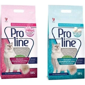 Proline Baby Powder ve Marsilya Kedi Kumu 10 Lt x 2