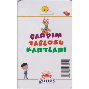 Güneş Yayın Dağıtım Çarpım Tablosu Kartları Güneş Yayın Dağıtım