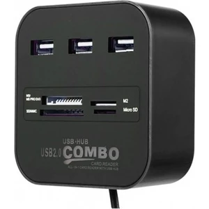 3 Port 2.0 USB Çoklayıcı ve Kart Okuyucu Concord C-847