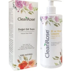 Clean Rose  Doğal Gül Suyu 250 ml + Gül Özlü El ve Vücut Losyonu 400 ml