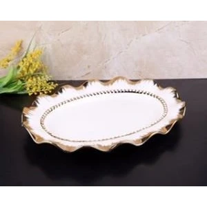 Roy King Roy Kıng Avangarde Oval Sunum Tabağı Altın 39 cm