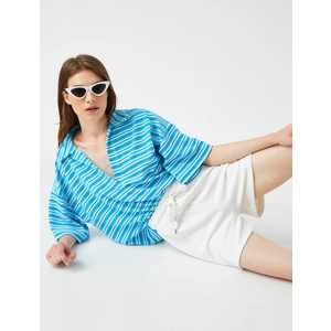 Kadın Belden Baglamali Sort Pamuklu