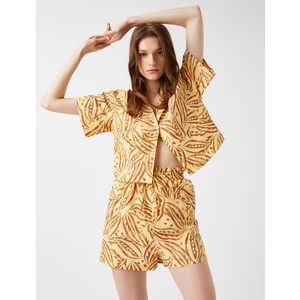 Desenli Şort Pamuklu