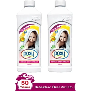 Bebeklere Özel Sıvı Çamaşır Deterjanı 1 Lt x 2 'li (50 Yıkama)