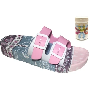 Gzr Bayan Banyo Park Havuz Ev Deniz Bahçe Terliği ve 50ML Nane Ferahlığı Topuk Çatlağı ve Nasır Giderici Krem