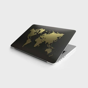 Sticker Art Laptop Sticker Notebook Pc Kaplama Etiketi Dünya Haritası Gold