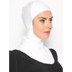Boyunluklu Hijab Bone - Beyaz - Ecardin
