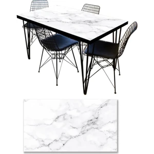 Sticker Art Masa Kaplama Folyosu Mobilya Masa Kaplama Folyoları Lüks Beyaz Mermer