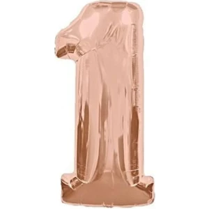 Baloncu Party Dünyası 1 Rakam Folyo Balon Rose Gold 100 cm (1 Metre)