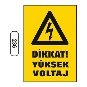 Dikkat Yüksek Voltaj Uyarı Ikaz Levhası