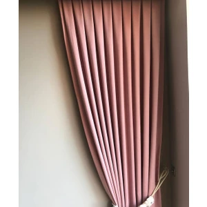 Evdepo Home Pembe Normal Pileli Fon Perde 50 x 260 cm