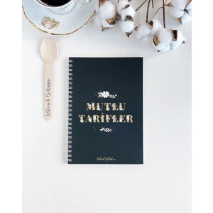 Tarif Defteri Serisi  Koyu Gri Şık Tarif Defteri