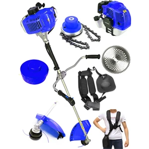 6 Hp Yan Tipi Benzinli Motorlu Ot Çalı Tırpanı Çim Biçme Makinesi Tırpan + Canavar Baslik