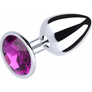 Metal Gümüş 8 Cm Taşlı Anal Plug Anal Tıkaç