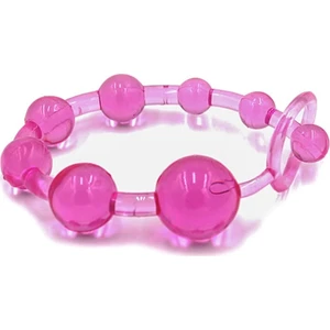 Pretty Love Anal ve Vajinal 25 cm Sıralı Jel Zevk Topları Anal Plug Pembe
