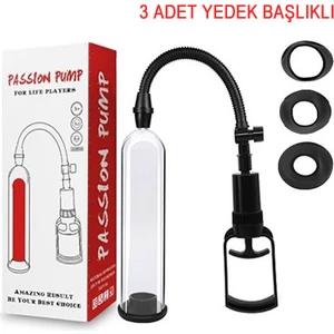 Hizliexpress Passion Pump Yeni Nesil Güçlü Penis Vakum Pompası + Penis Pompası 3 Yedek Başlık