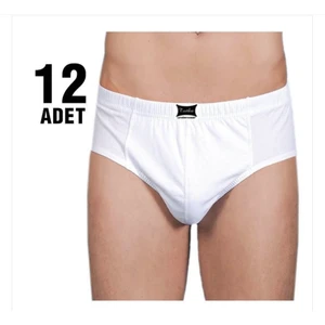 Beyaz Erkek Kom Slip 12 Li Kilot