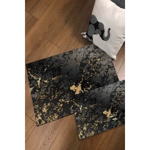 Cappio Banyo Paspası-Siyah Gold Desenli