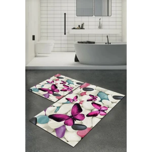 Cappio Banyo Paspası-Taş ve Kelebek Desen