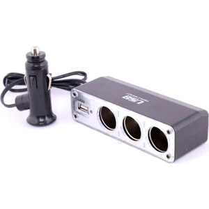 PL-8988 3 Çıkışlı 12/24 Volt Oto Çakmaklık Çoklayıcı + 1 USB Çıkışlı