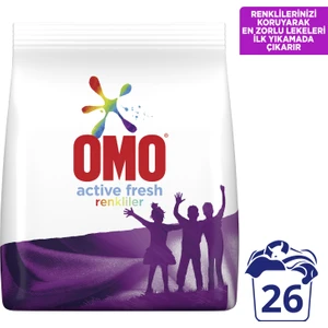 Active Fresh Toz Çamaşır Deterjanı Renkliler İçin Renklilerinizi Koruyarak En Zorlu Lekeleri İlk Yıkamada Çıkarır 4 KG 26 Yıkama 1 Adet