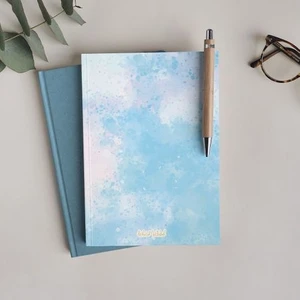 Pastel Pembe Mavi Defter  Çizgisiz Defter Serisi  N010