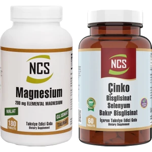 Magnesium 200 Mg Malat Taurat Glisinat & Çinko Bisglisinat & Bakır Selenium 60 Tablet