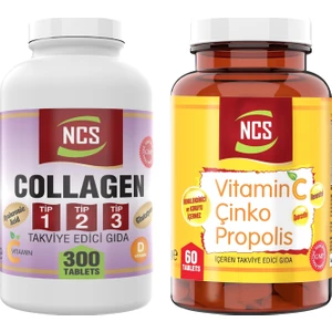 Hidrolize Collagen Type (Tip) 1-2-3 Hyaluronic Acid Vitamin C Glutatyon & Vitamin C Çinko Propolis 60 Tablet Vitamin D