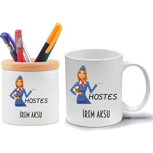 Nil Hediye Hostes Kupa Bardak ve Kalemlik Hediye Seti
