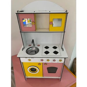 Bahadır Grup 106 x 60 Ahşap Mutfak Sarı Pembe Mutfak