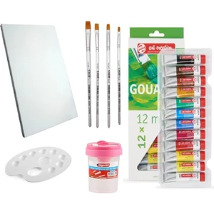 Tuval İpek Fırçalı Guaj Boya Seti 35 x 50 cm
