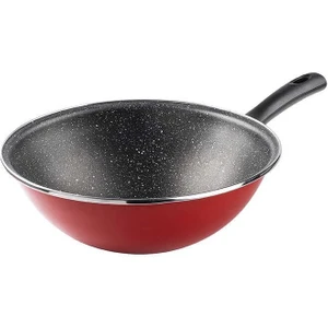 Kırmızı Emaye Wok Tava 28CM