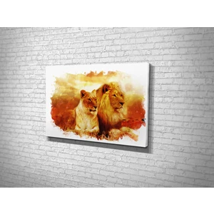 Tablo 360 Aslan & Dişi Aslan  Kanvas Tablo