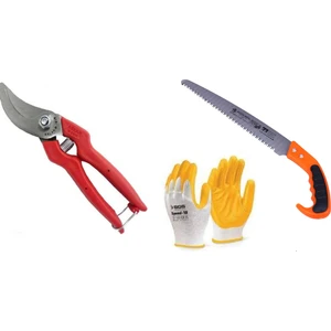 Budama Seti 2 Li Budama Seti Lazerli Testere 300MM Budama Makası Eldiven Hediyeli