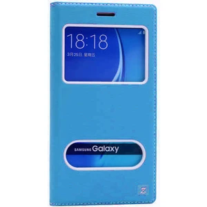 Samsung Galaxy J7 2016 Kapaklı Kılıf Smart Pencere ve Gizli Mıknatıs Kapak Sistemi Turkuaz