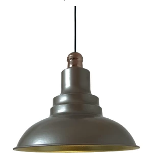 Rys Tasarım Rys Retro Metal Sedefli Kahve Bakır Duylu Dekoratif Rustik Metal Sarkıt Avize Çap:30 cm